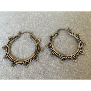 ATI 925 Sterling Silver Hoop Earrings Vintage Estate Jewelry
